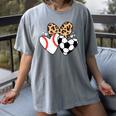 Soccer Baseball Heart Soccer Baseball Mom Women's Comfort Colors T-Shirt Gray