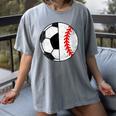 Soccer Baseball Player Soccer Baseball Mom Women's Comfort Colors T-Shirt Gray
