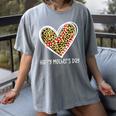 Softball Baseball Mom Valentine Leopard Heart Mother's Day Women's Comfort Colors T-Shirt Gray