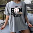 My Son Is My Favorite Baseball Player Baseball Mom Women's Comfort Colors T-Shirt Gray