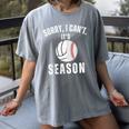 Sorry I Can't It's Volleyball Baseball Season Mom Of Both Women's Comfort Colors T-Shirt Gray Sorry I Can't It's Volleyball Baseball Season Mom Of Both Women's Comfort Colors T-Shirt Gray