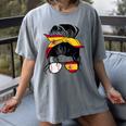 Spanish Baseball Mom Messy Bun Spain Baseball Girl Women's Comfort Colors T-Shirt Gray