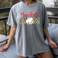 Sport Mom Leopard Mother's Day Baseball Mommy Mama Women's Comfort Colors T-Shirt Gray Sport Mom Leopard Mother's Day Baseball Mommy Mama Women's Comfort Colors T-Shirt Gray