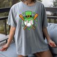 St Patricks Day Baseball Drip Ice Cream Baseball Home Plate Women's Comfort Colors T-Shirt Gray