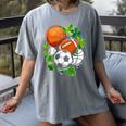 St Patricks Day Shamrock Basketball Baseball Football Soccer Women's Comfort Colors T-Shirt Gray St Patricks Day Shamrock Basketball Baseball Football Soccer Women's Comfort Colors T-Shirt Gray