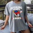 Stealing Hearts & Bases Valentine’s Day Baseball Love Women's Comfort Colors T-Shirt Gray Stealing Hearts & Bases Valentine’s Day Baseball Love Women's Comfort Colors T-Shirt Gray