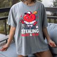 Stealing Hearts And Bases Baseball Player Valentine's Day Women's Comfort Colors T-Shirt Gray Stealing Hearts And Bases Baseball Player Valentine's Day Women's Comfort Colors T-Shirt Gray