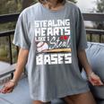 Stealing Hearts Like I Steal Bases Baseball Valentines Women's Comfort Colors T-Shirt Gray Stealing Hearts Like I Steal Bases Baseball Valentines Women's Comfort Colors T-Shirt Gray