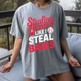 Stealing Hearts Like I Steal Bases Cute Baseball Valentine Women's Comfort Colors T-Shirt Gray Stealing Hearts Like I Steal Bases Cute Baseball Valentine Women's Comfort Colors T-Shirt Gray