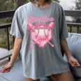 Strike Out Breast Cancer Baseball Drip For Boys Youth Women's Comfort Colors T-Shirt Gray