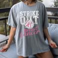 Strike Out Breast Cancer Baseball Warrior Women's Comfort Colors T-Shirt Gray Strike Out Breast Cancer Baseball Warrior Women's Comfort Colors T-Shirt Gray