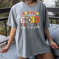 I Survived 6733 Days Of 1st Grade Baseball Football 100 Day Women's Comfort Colors T-Shirt Gray