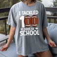 I Tackled 100 Days Of School Baseball Player Kids Teacher Women's Comfort Colors T-Shirt Gray I Tackled 100 Days Of School Baseball Player Kids Teacher Women's Comfort Colors T-Shirt Gray