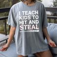 I Teach Kids To Hit And Steal Baseball Coach Sport Lover Men Women's Comfort Colors T-Shirt Gray I Teach Kids To Hit And Steal Baseball Coach Sport Lover Men Women's Comfort Colors T-Shirt Gray
