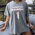Thank You Kersh Clayton Kershaw Los Angeles Baseball MLBPA Women's Comfort Colors T-Shirt Gray Thank You Kersh Clayton Kershaw Los Angeles Baseball MLBPA Women's Comfort Colors T-Shirt Gray