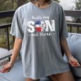 Thats My Son Out There For a Dominican Baseball Mom Women's Comfort Colors T-Shirt Gray Thats My Son Out There For a Dominican Baseball Mom Women's Comfort Colors T-Shirt Gray