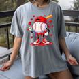 Valentine Baseball Heart Drip Sport Love Valentines Day Boys Women's Comfort Colors T-Shirt Gray