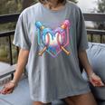 Valentines Baseball Heart Dripping Ice Cream Gen Z Alpha Women's Comfort Colors T-Shirt Gray Valentines Baseball Heart Dripping Ice Cream Gen Z Alpha Women's Comfort Colors T-Shirt Gray