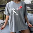 Valentines Day Baseball Batter Silhouette Heart Women's Comfort Colors T-Shirt Gray