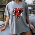 Valentines Day Baseball Heart Bat Sunglasses Men Boys Kids Women's Comfort Colors T-Shirt Gray Valentines Day Baseball Heart Bat Sunglasses Men Boys Kids Women's Comfort Colors T-Shirt Gray