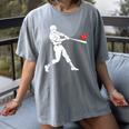 Valentines US Baseball Player Silhouette Heart Women's Comfort Colors T-Shirt Gray Valentines US Baseball Player Silhouette Heart Women's Comfort Colors T-Shirt Gray