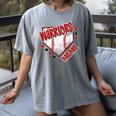 Warriors Home Plate Baseball Sports Baseball Mom Women's Comfort Colors T-Shirt Gray Warriors Home Plate Baseball Sports Baseball Mom Women's Comfort Colors T-Shirt Gray