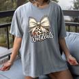 Wildcats Baseball Leopard Print Coquette Bow Mascot Game Day Women's Comfort Colors T-Shirt Gray
