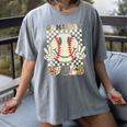 Women Kids Baseball Game Day Vibes Smile Baseball Mom Women's Comfort Colors T-Shirt Gray Women Kids Baseball Game Day Vibes Smile Baseball Mom Women's Comfort Colors T-Shirt Gray