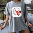 Womens Bleached Custom Baseball Mom Number 22 Heart For Mom Women's Comfort Colors T-Shirt Gray