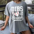 Womens Dibs On The Coach Coach's Wife Quote Baseball Mom Women's Comfort Colors T-Shirt Gray Womens Dibs On The Coach Coach's Wife Quote Baseball Mom Women's Comfort Colors T-Shirt Gray