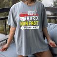 Women's Hit Hard Run Fast Turn Left Baseball Quote Fan Coach Women's Comfort Colors T-Shirt Gray Women's Hit Hard Run Fast Turn Left Baseball Quote Fan Coach Women's Comfort Colors T-Shirt Gray