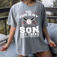 Yes This Is My Son Out Baseball Mom Women's Comfort Colors T-Shirt Gray