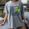 Youth Baseball Catcher Humor Don’t Get In A Pickle Women's Comfort Colors T-Shirt Gray
