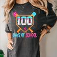 100 Days Of School Baseball Ice Cream Drip 100th Day School Women's Comfort Colors T-Shirt Pepper 100 Days Of School Baseball Ice Cream Drip 100th Day School Women's Comfort Colors T-Shirt Pepper
