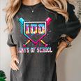100 Days Of School Boy Kids Baseball Ice Cream Drip Teacher Women's Comfort Colors T-Shirt Pepper