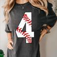 4 Laces 4th Birthday Boy Four Years Baseball Mom T-Shirt Women's Comfort Colors T-Shirt Pepper