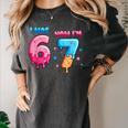 I Was 6 Now I'm 7 Birthday Baseball Drip For Boys Kid Women's Comfort Colors T-Shirt Pepper