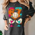 67 Ice Cream Drip Baseball Number 67 Player 67th Birthday Premium Tri-Blend Women's Comfort Colors T-Shirt Pepper