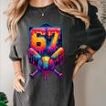 67 Meme Trendy Baseball Number 67 Player Six Seven Women's Comfort Colors T-Shirt Pepper
