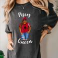 African American Baseball Mom Pisces Queen Zodiac Sign Women's Comfort Colors T-Shirt Pepper