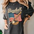 American Flag Baseball Player Bat Fan Catcher Pitcher USA Women's Comfort Colors T-Shirt Pepper American Flag Baseball Player Bat Fan Catcher Pitcher USA Women's Comfort Colors T-Shirt Pepper