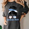 Argentina Baseball Mom Messy Bun Women's Comfort Colors T-Shirt Pepper Argentina Baseball Mom Messy Bun Women's Comfort Colors T-Shirt Pepper