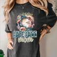 Artsy Baseball Mom Flowers Unique Game Day Ball Distressed Women's Comfort Colors T-Shirt Pepper