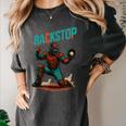Backstop Catcher Baseball Graphic Women's Comfort Colors T-Shirt Pepper Backstop Catcher Baseball Graphic Women's Comfort Colors T-Shirt Pepper