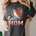 Ball Mom Football Baseball Mom Women's Comfort Colors T-Shirt Pepper