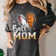 Ball Mom Heart Basketball Baseball Mom Premium Women's Comfort Colors T-Shirt Pepper