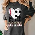 Ball Mom Heart Soccer Baseball Mom Women's Comfort Colors T-Shirt Pepper Ball Mom Heart Soccer Baseball Mom Women's Comfort Colors T-Shirt Pepper
