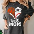 Ball Mom Heart Soccer Basketball Baseball Football Mom Women's Comfort Colors T-Shirt Pepper Ball Mom Heart Soccer Basketball Baseball Football Mom Women's Comfort Colors T-Shirt Pepper