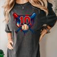 Baseball 10 Year Old Splash Drip 10th Birthday Boy Number 10 Women's Comfort Colors T-Shirt Pepper Baseball 10 Year Old Splash Drip 10th Birthday Boy Number 10 Women's Comfort Colors T-Shirt Pepper