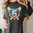 Baseball 5 Year Old Ice Cream Drip 5th Birthday Boy Number 5 Women's Comfort Colors T-Shirt Pepper Baseball 5 Year Old Ice Cream Drip 5th Birthday Boy Number 5 Women's Comfort Colors T-Shirt Pepper